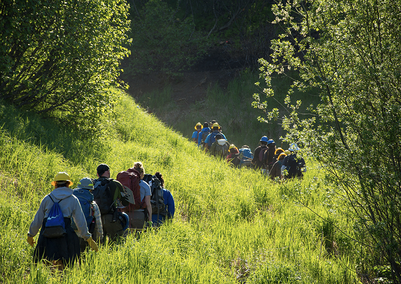 group trail hike