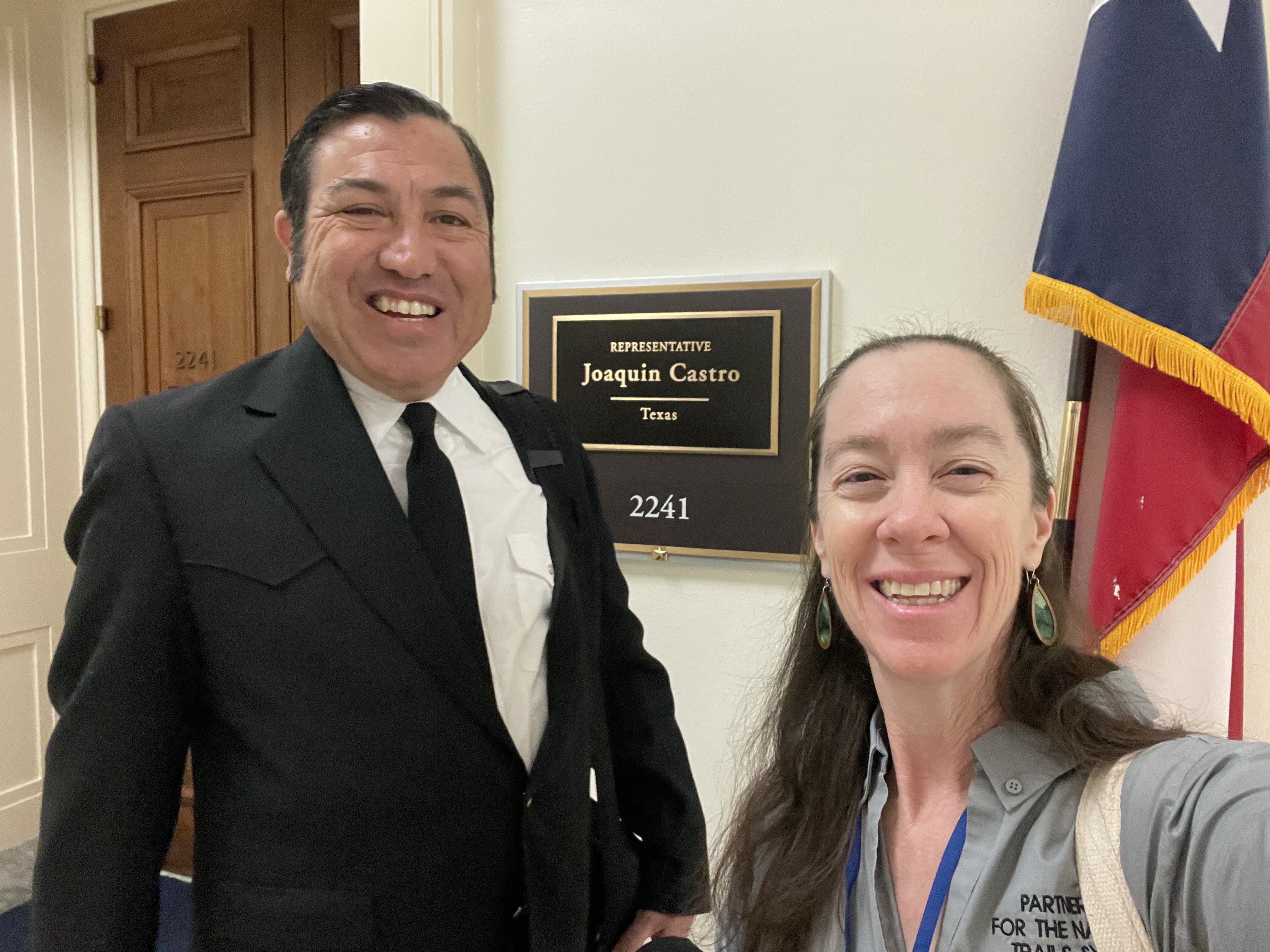 Selfie in front of a senator's office
