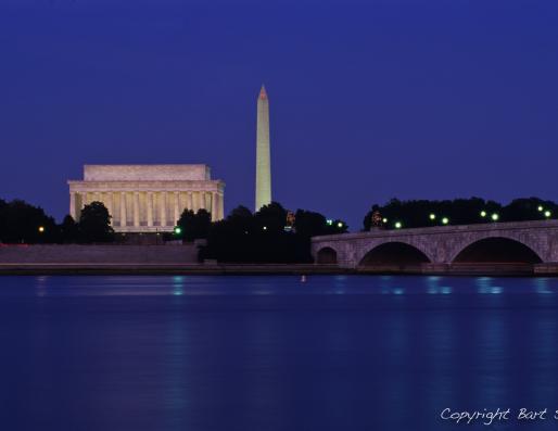 Monuments at night