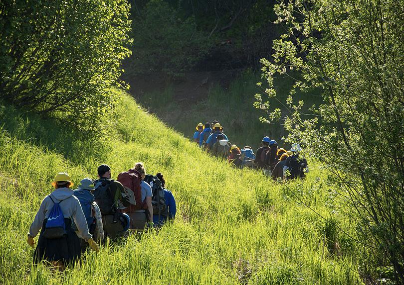 group trail hike