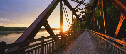 Trail accross bridge