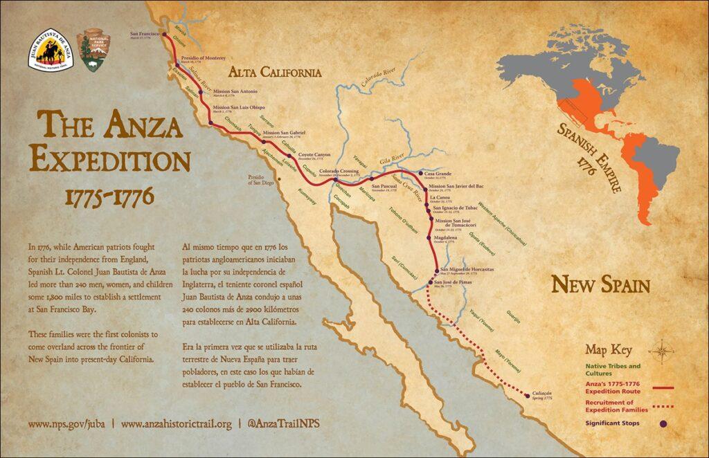 Anza expedition map