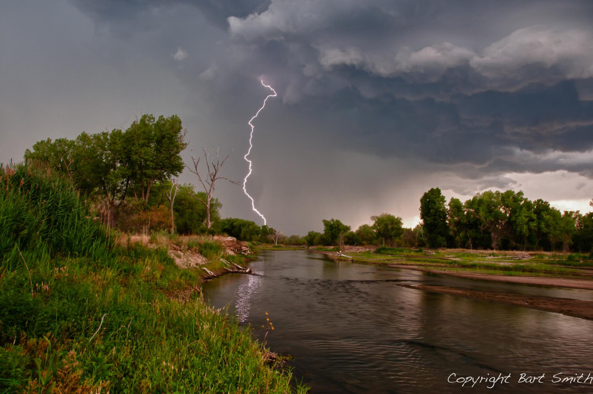 Storm with river running in the middle