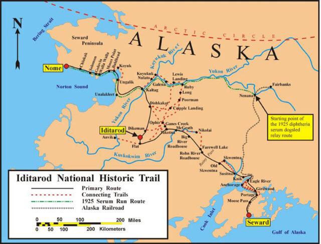 Map of Iditarod Trail map