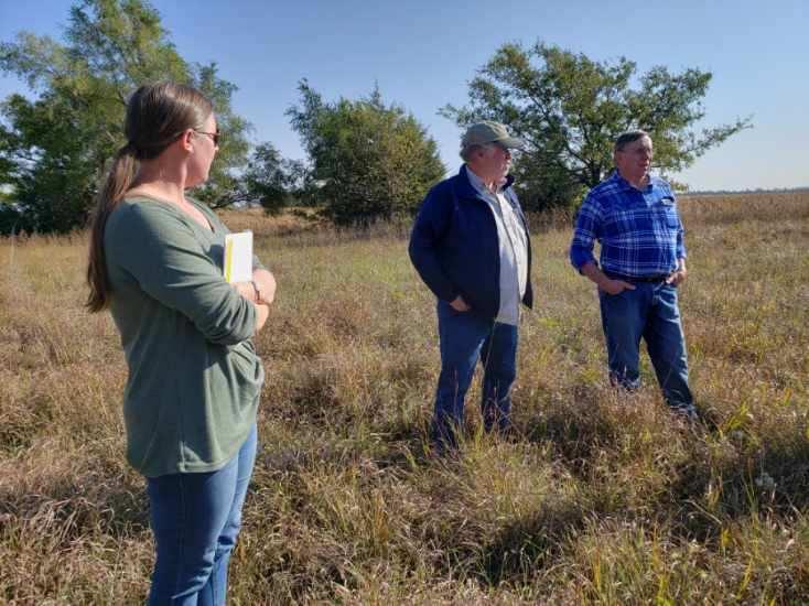 Jill Jensen, Aaron Mahr, and George Elmore at Sharpe’s Ruts, a potential High Potential Site and Segment. 