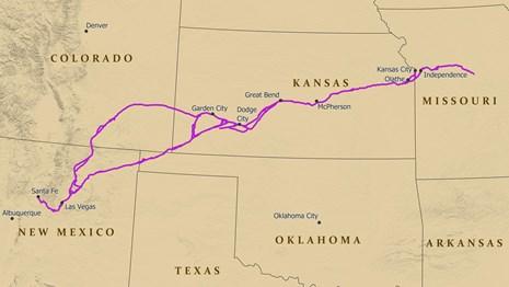 Map of Santa Fe Trail