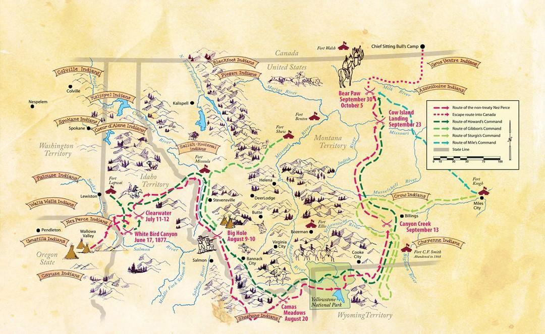 Map of Nez Perce